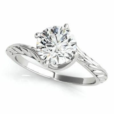 1Ct Real Moissanite 18K Gold White Solitaire Engagement Ring