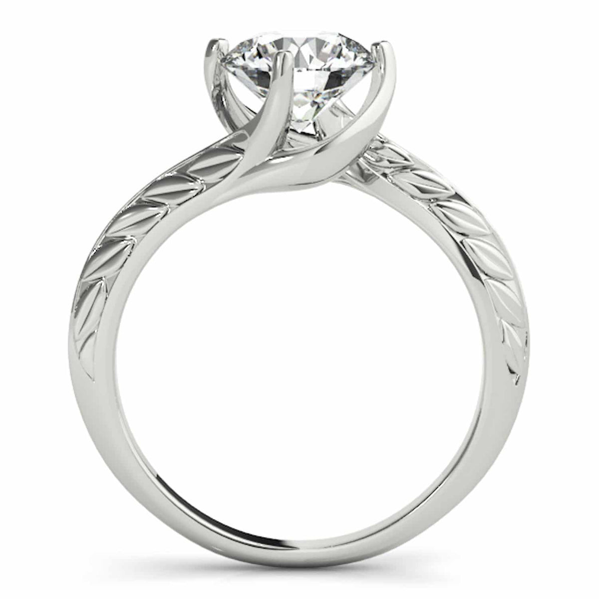 1Ct Real Moissanite 18K Gold White Solitaire Engagement Ring