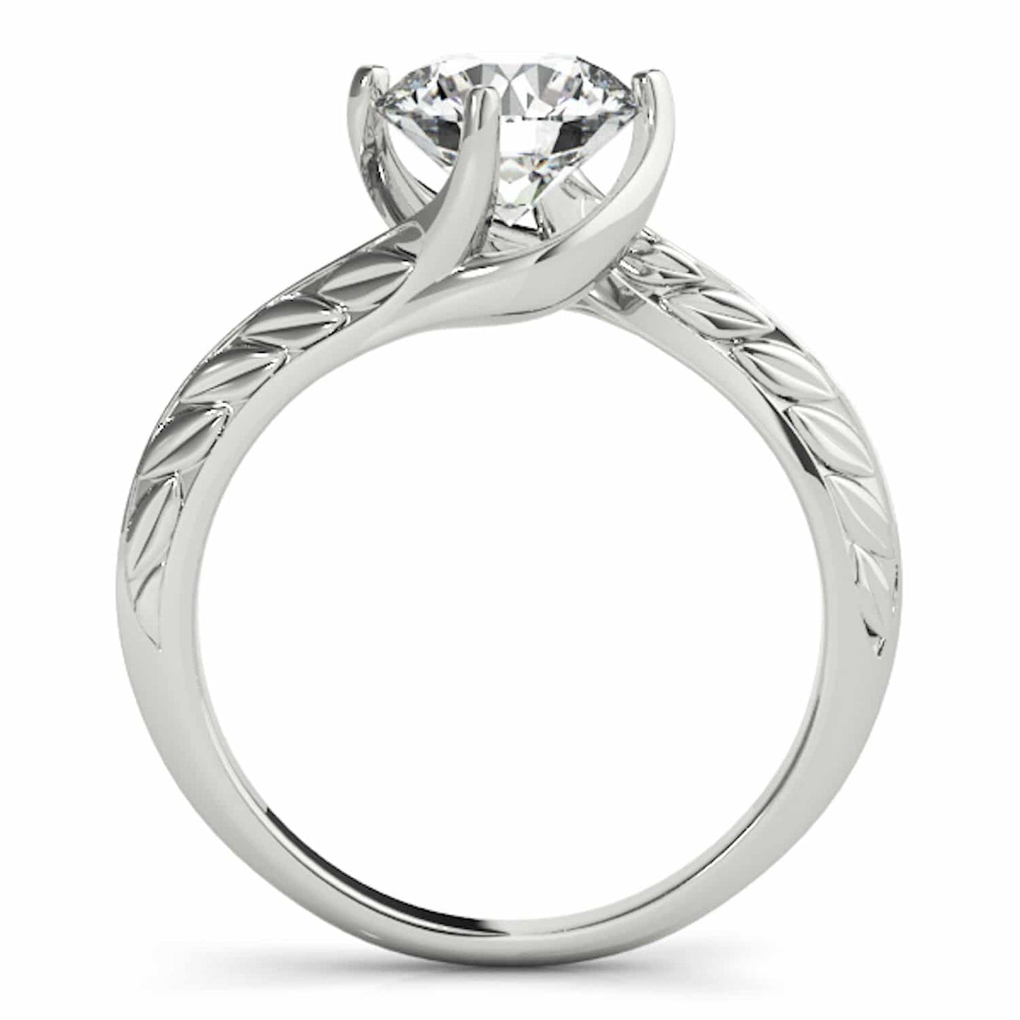 1Ct Real Moissanite 18K Gold White Solitaire Engagement Ring