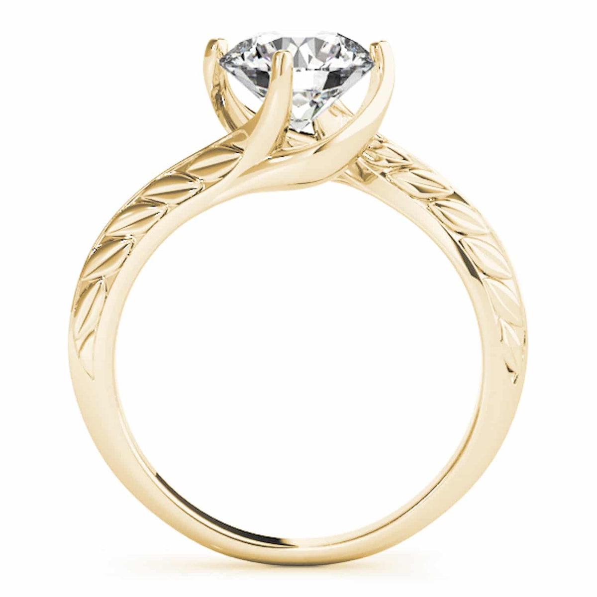 1Ct Real Moissanite 18K Gold Yellow Solitaire Engagement Ring