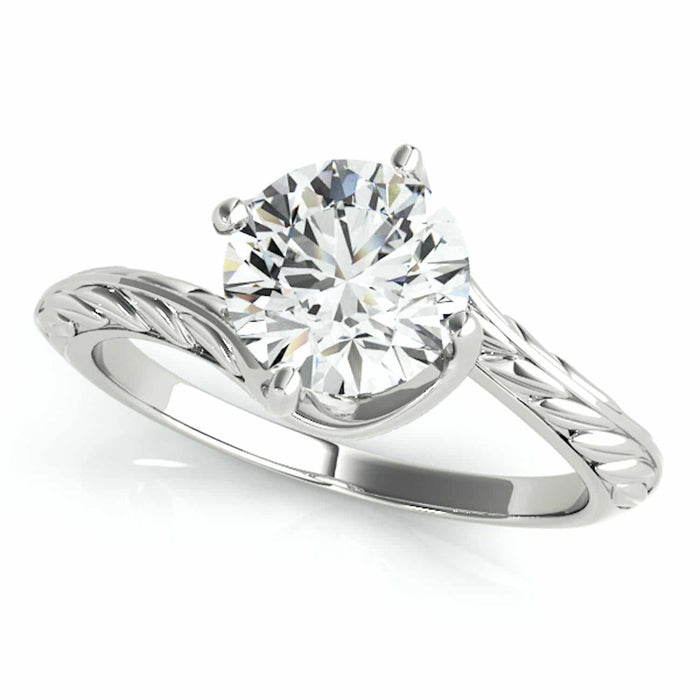 1Ct Lab-Grown Diamond 18K Gold White Solitaire Engagement Ring