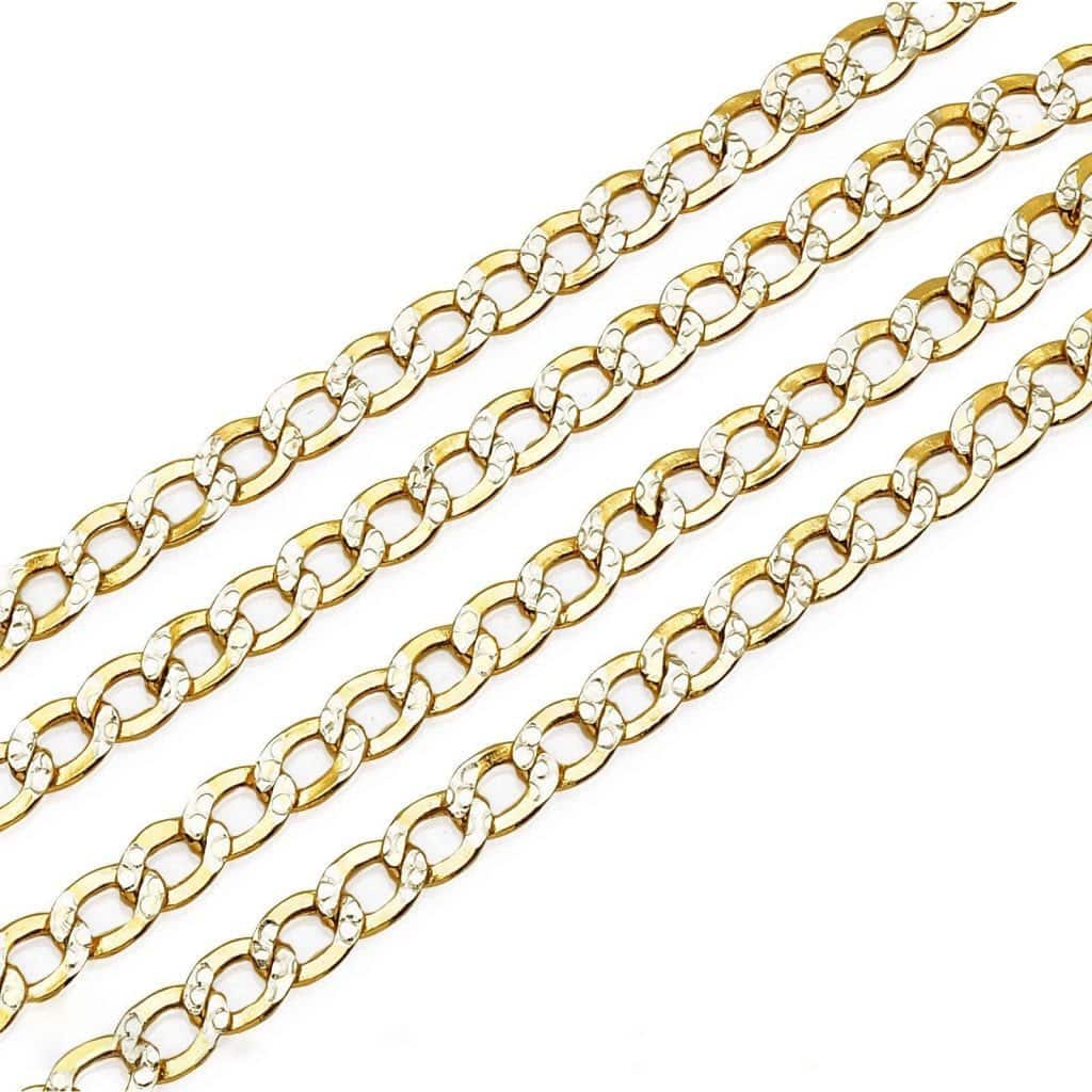 14K Yellow Gold 5mm Diamond-Cut Cuban Chain (Hollow) 18-26"