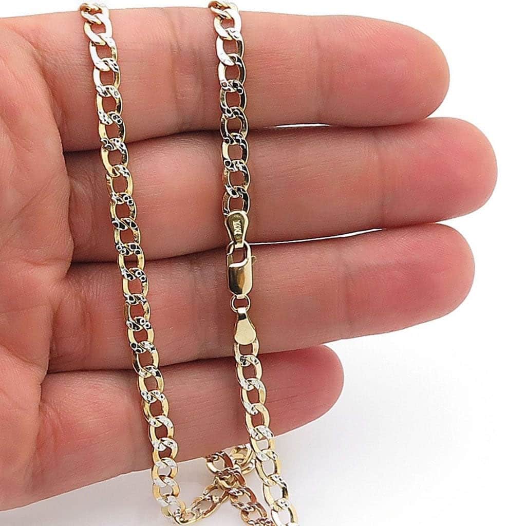 14K Yellow Gold 5mm Diamond-Cut Cuban Chain (Hollow) 18-26"