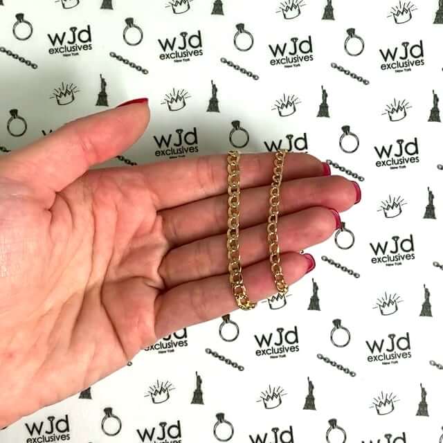 10K Gold Yellow Diamond-Cut 3.5mm-4.5mm Cuban Bracelet (Hollow) 8"