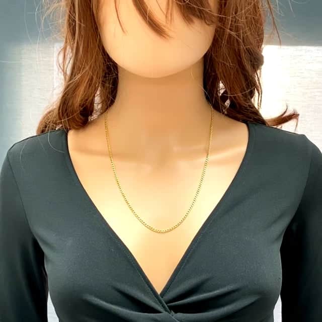 Kids 10K Yellow Gold 2mm Cuban Curb Chain (Hollow) 16"-20"