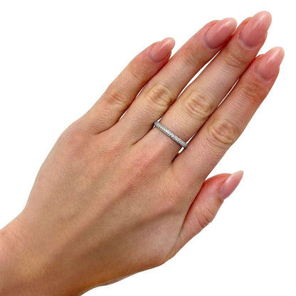 1CTW Real Diamond 18K Gold White All Around Wedding Ring Band