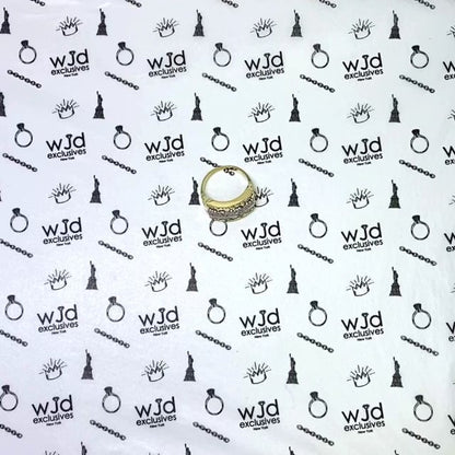 10K Gold Yellow Princess Cut Channel CZ Last Supper Signet Ring