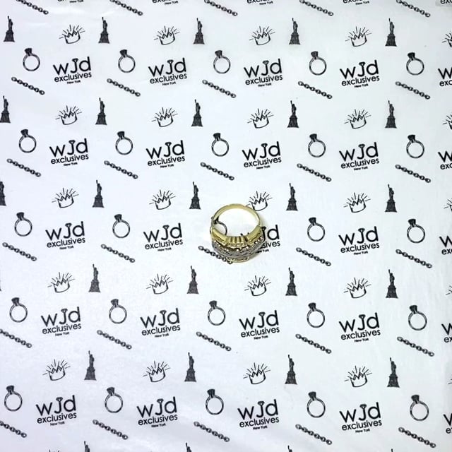 10K Gold Yellow Baguette and Round CZ Last Supper Ring