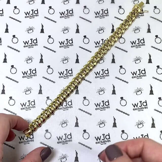 10K Gold Yellow 12mm Miami Cuban Bracelet (Hollow) 8.5"