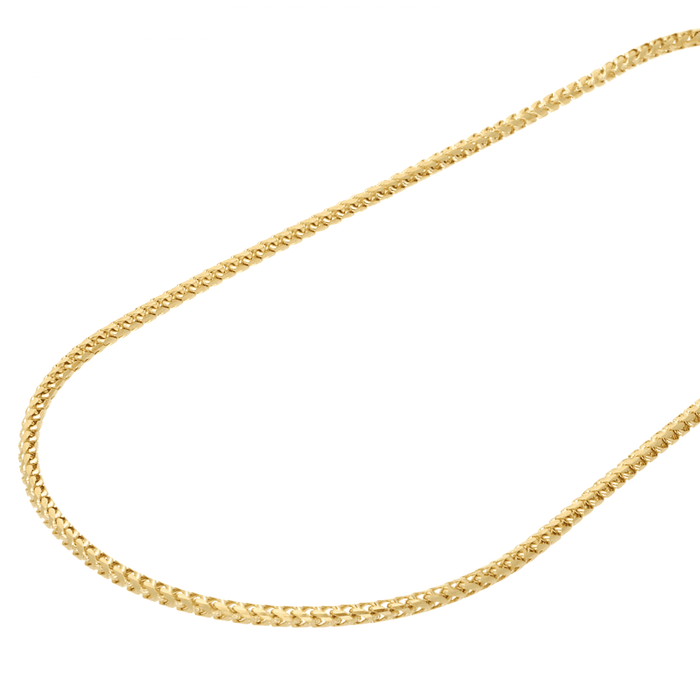 14K Yellow Gold 2mm Franco Chain (Solid Links) 22"-28"