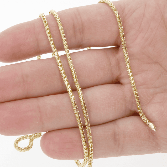 14K Yellow Gold 2mm Franco Chain (Solid Links) 22"-28"