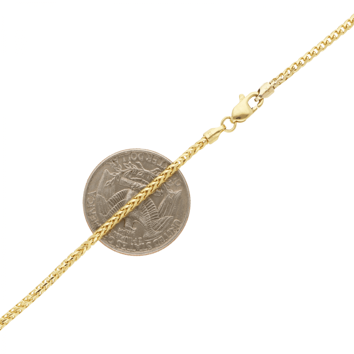 14K Yellow Gold 2mm Franco Chain (Solid Links) 22"-28"