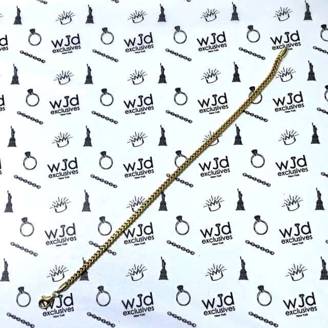 14K Yellow Gold 3mm Franco Bracelet (Hollow) 8.5"