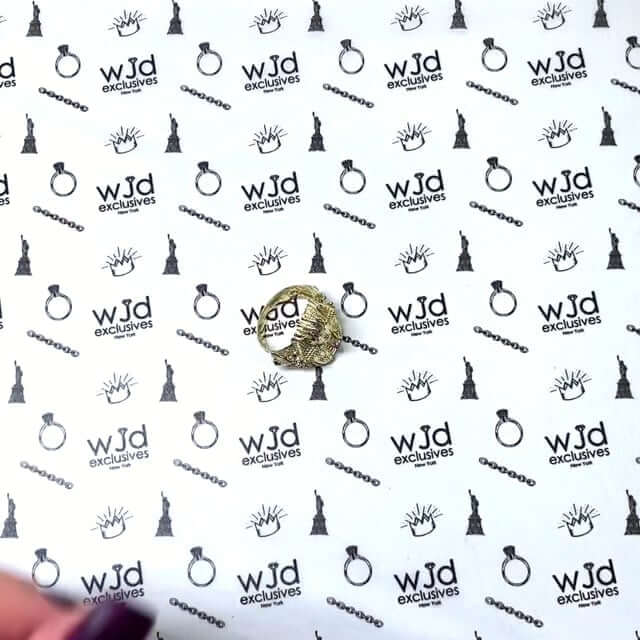 Solid 10K Gold Yellow CZ & Ruby Egyptian Pharaoh Head Ring