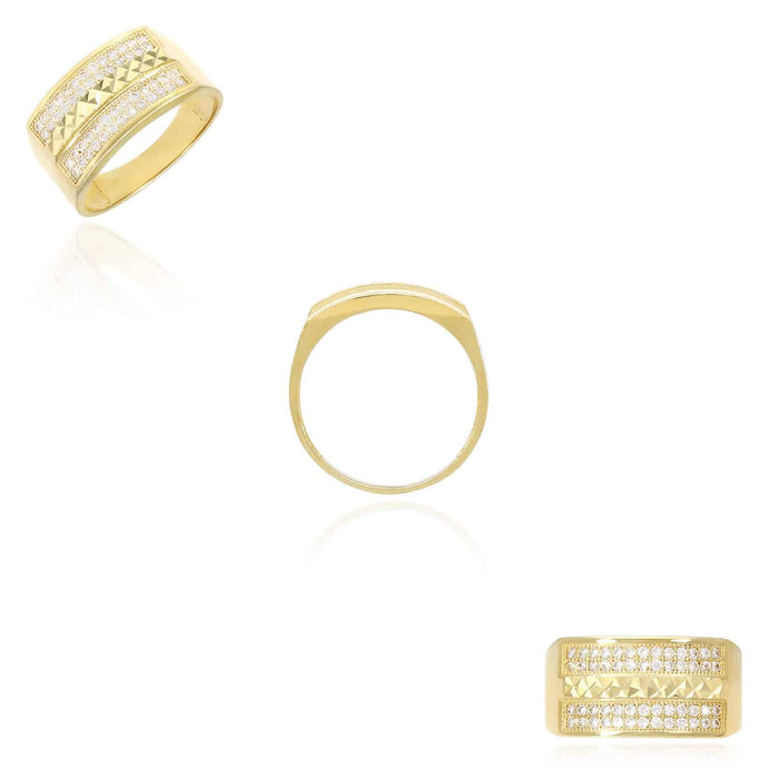 10K Yellow Gold 0.60Ct CZ Signet Ring