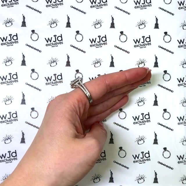 4CTW CZ Emerald-Cut Split Halo 14K Gold White Engagement Ring