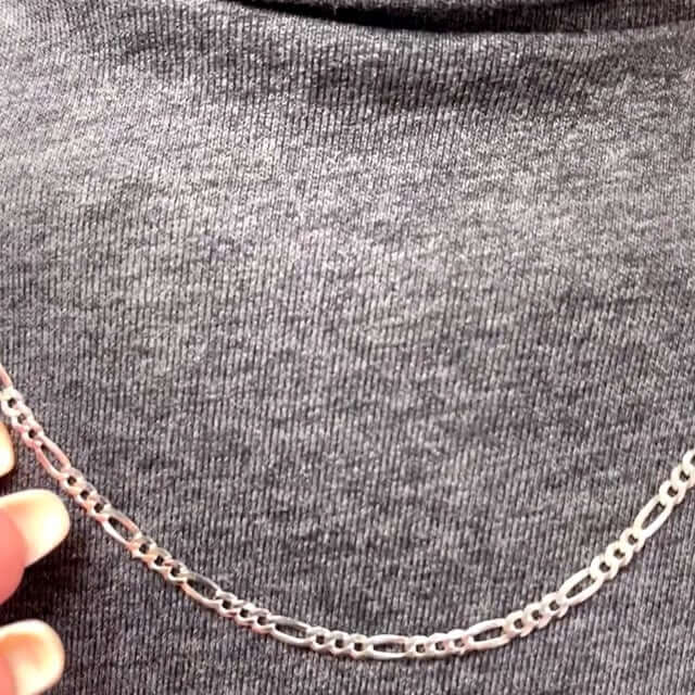 925 Sterling Silver 3.5mm Figaro Chain Necklace 16-24"