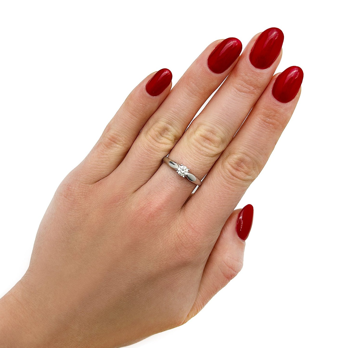 0.30CT Real Diamond Round 14K Real Gold White Wedding Engagement Ring
