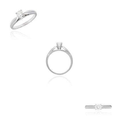 0.30CT Real Diamond Round 14K Real Gold White Wedding Engagement Ring