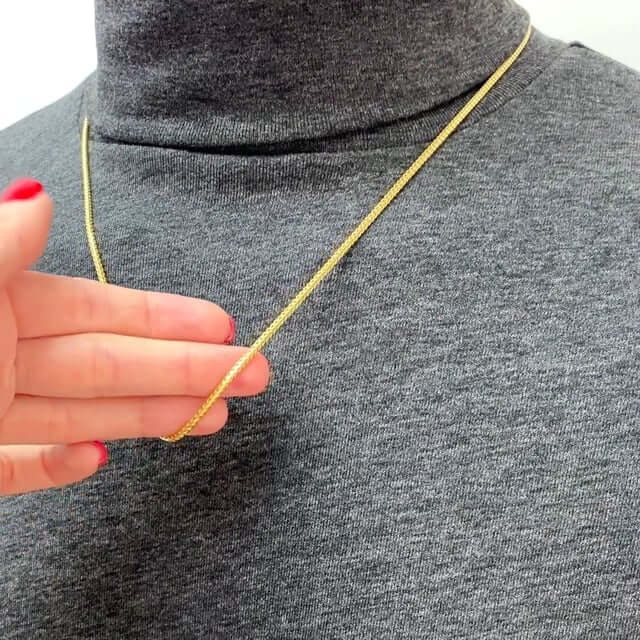 14K Yellow Gold Over Silver 1.8mm Franco Chain (Solid Links) 16"-30"