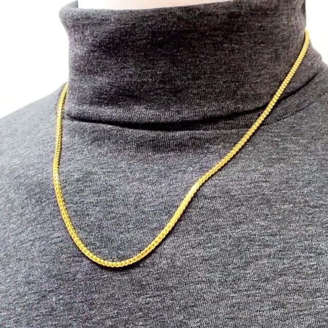 14K Yellow Gold Over Silver 2.5mm Franco Chain (Solid Links) 18"-30"