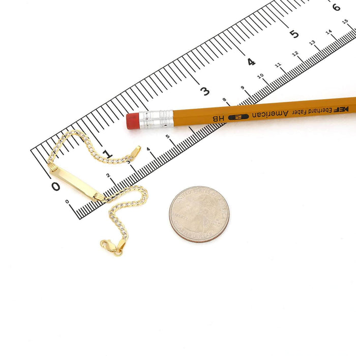 14K Yellow Gold 3.5mm Diamond-Cut Cuban Curb ID Bracelet (Hollow) 6"