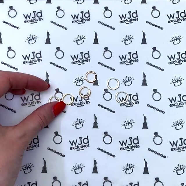 18K Yellow White Gold 0.15CT. TW Lab-Grown Diamond Huggie Hoop Earrings 0.5"