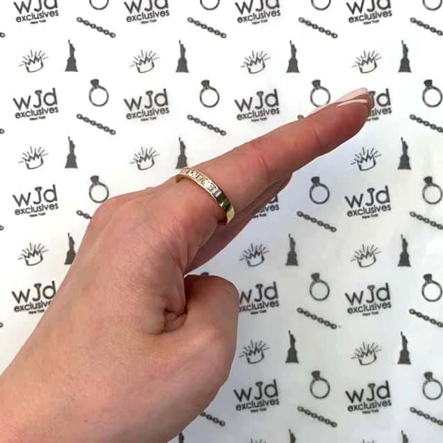 1CTW CZ Round Baguette 14K Yellow Gold 3.5mm Wedding Band Ring