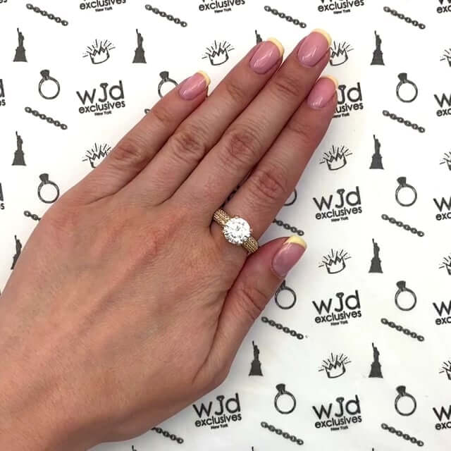 3.60CTW CZ 14K Yellow Gold Engagement Ring