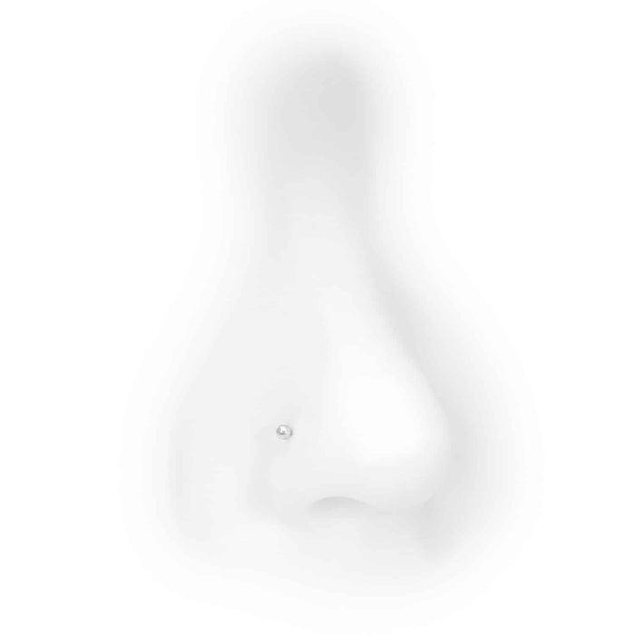 14K White Gold Ball Round Piercing Bone 20G 2mm Stud Nose Ring