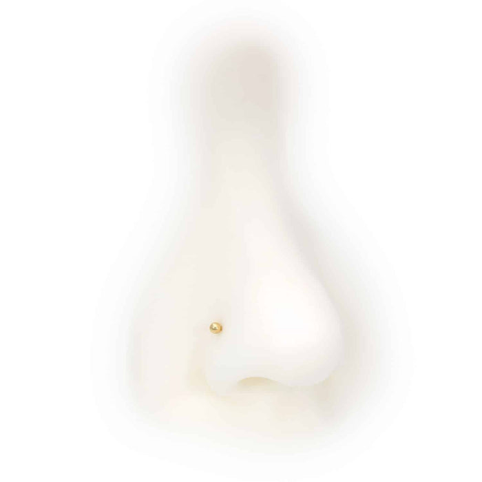 14K White Gold Ball Round Piercing Bone 20G 2mm Stud Nose Ring