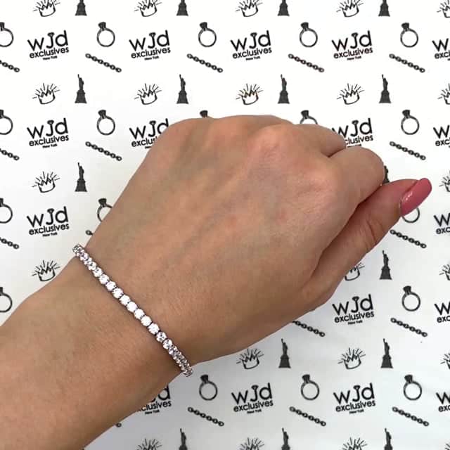 4.5CTW CZ 3mm 14K Yellow White Gold Tennis Bracelet 7"