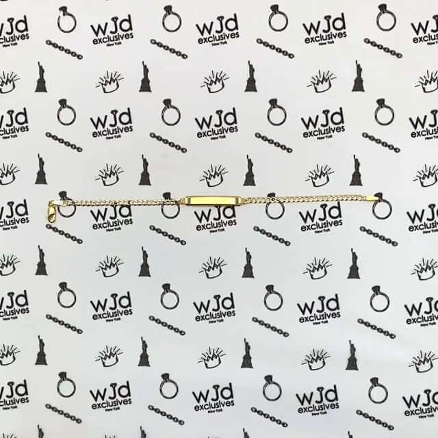 14K Yellow Gold 3.5mm Diamond-Cut Cuban Curb ID Bracelet (Hollow) 6"