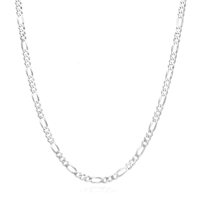 925 Sterling Silver 3.5mm Figaro Chain Necklace 16-24"