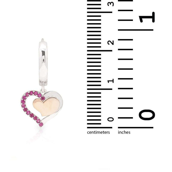 Ruby Huggie Hoop Dangle Earrings