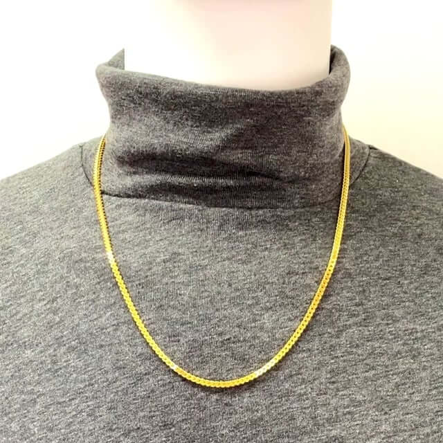 14K Gold Over Sterling Silver 3mm Franco Chain (Hollow) 16"-26"