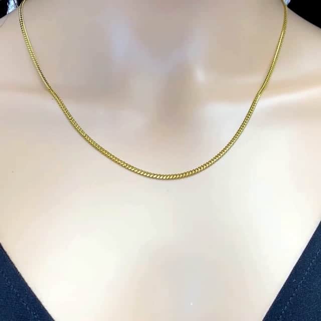 Solid 18K Yellow Gold Over Silver 2mm Miami Cuban Chain Necklace 16"-30"