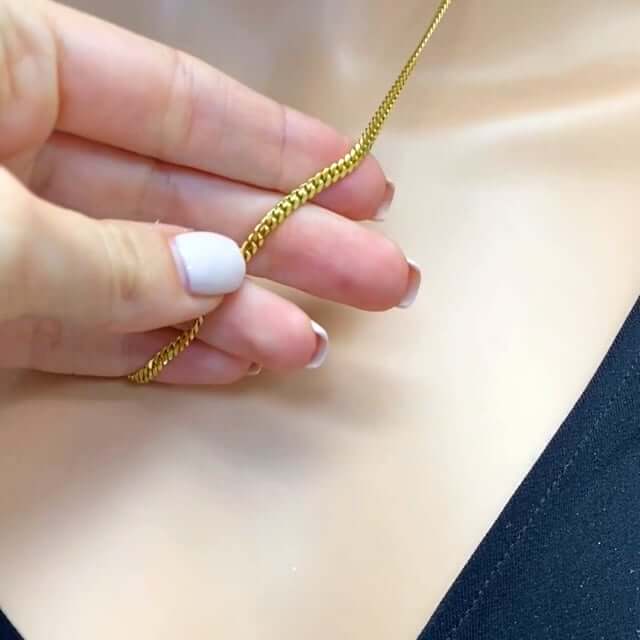 Solid 14K Yellow Gold Over Silver 2.5mm Miami Cuban Chain Necklace 16"-30"