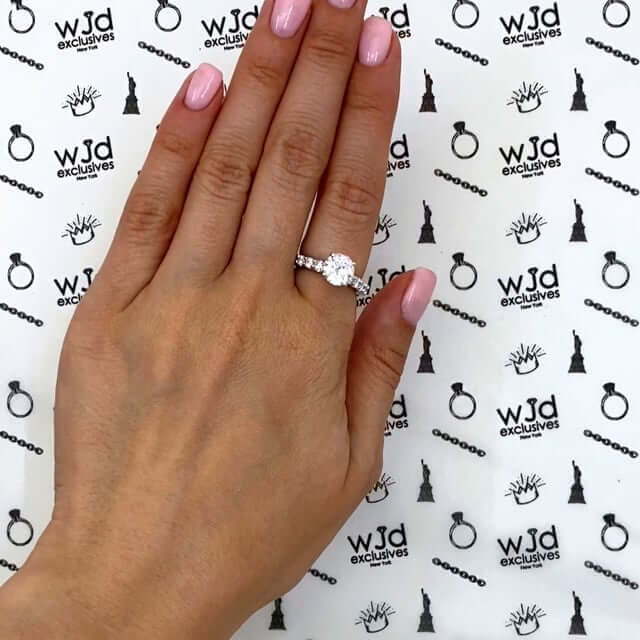 3.50CTW Natural Diamond & Moissanite 14K Gold White Engagement Ring