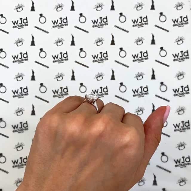 2CT Real Moissanite Solitaire 14K Gold White Engagement Ring