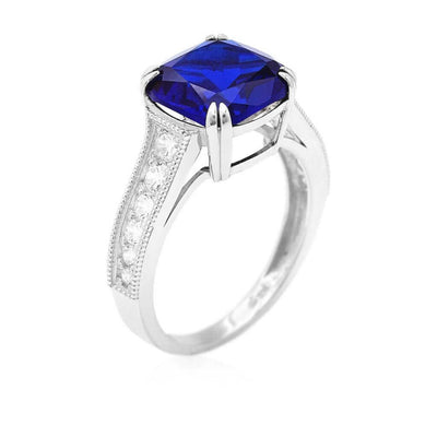 14k Gold White Cushion-Cut CZ Solitaire Engagement Ring