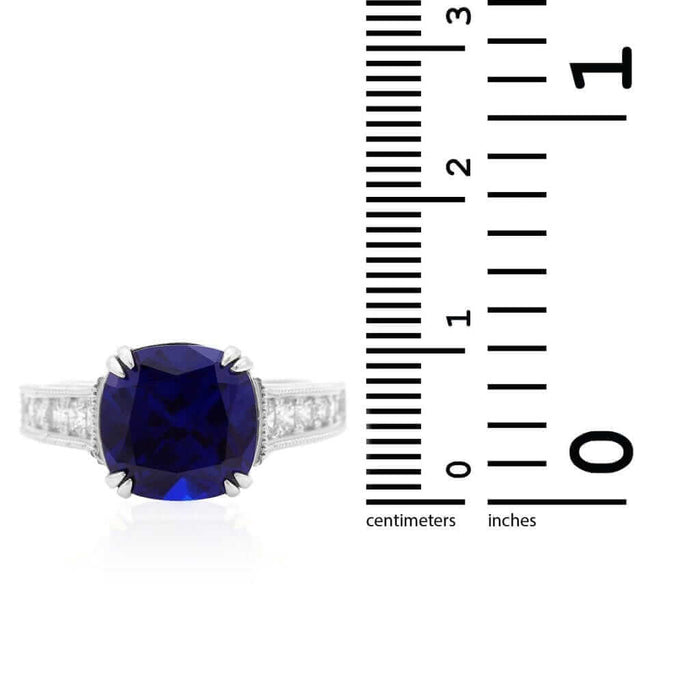 14k Gold White Cushion-Cut CZ Solitaire Engagement Ring