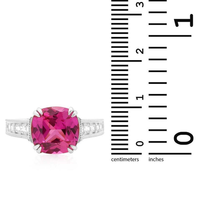 14k Gold White Cushion-Cut CZ Solitaire Engagement Ring