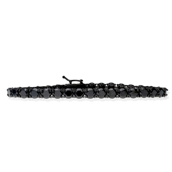 Sterling Silver 3mm 4mm 5mm 6mm Black CZ Tennis Bracelet 7.25"