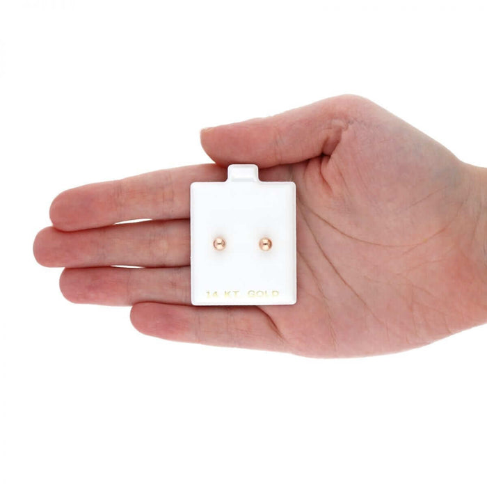 14k Rose Gold Ball Push Back Stud Earrings 3mm-10mm