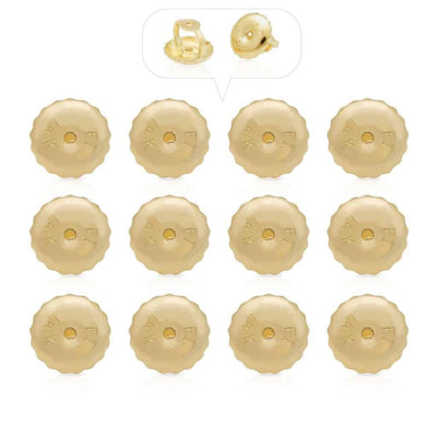 6 Pair Replacement Screw on Screw Off Earnuts Earrings Backs 14K Yellow Gold