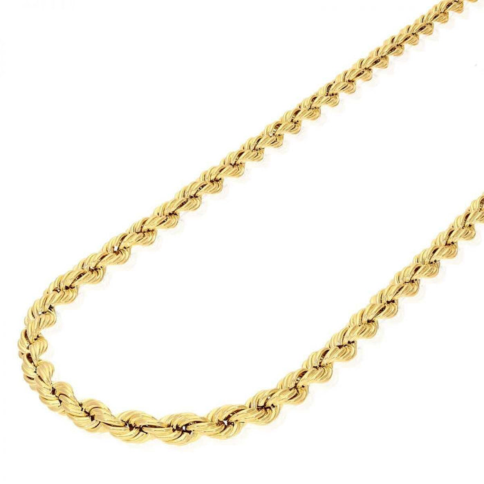 14k Yellow Gold 1.8mm-8mm Rope Chain (Hollow) 16"-30"