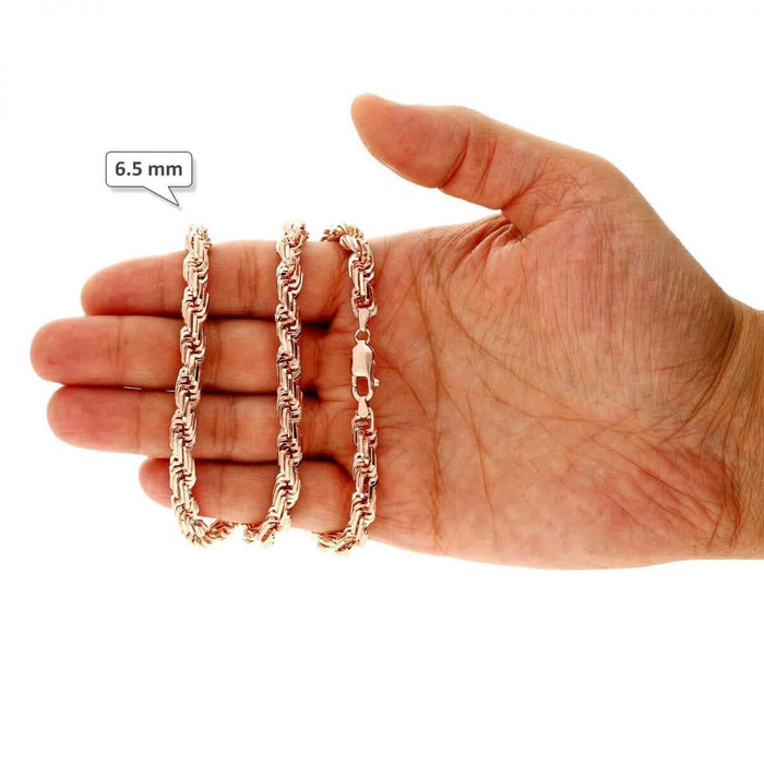 10K Rose Gold 5-8mm Square Rope Chain (Hollow) 20"-26"