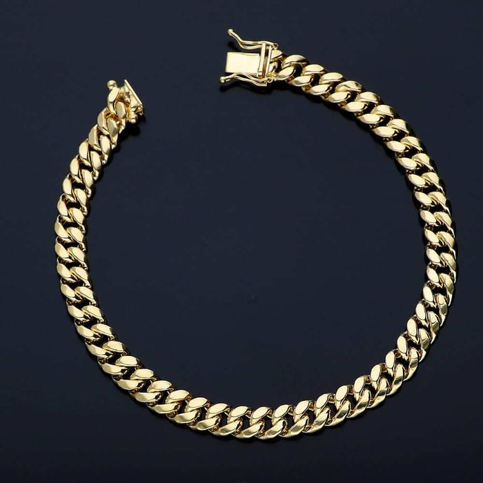 14K Yellow Gold 6.7mm Miami Cuban Bracelet (Hollow) 8.5"