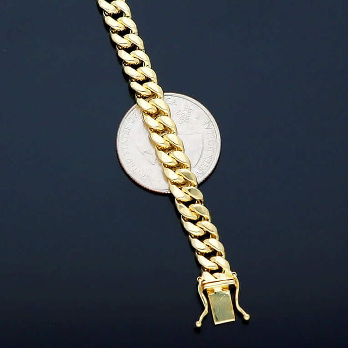 14K Yellow Gold 6.7mm Miami Cuban Bracelet (Hollow) 8.5"